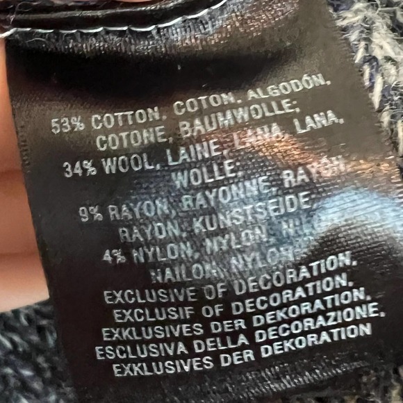 Moth by Anthropologie Wool Blend Blakely Marled Blue Blazer Knit Cardigan Large - Picture 7 of 8